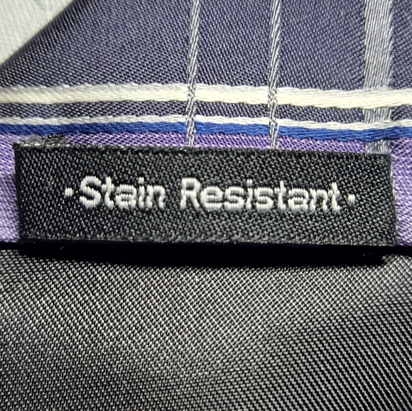 Van Heusen 💯 Silk Designer Necktie 60" x 3.75" Purple Stripes Stain Resistant - Picture 7 of 10